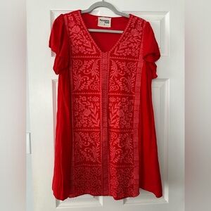 Savanna Jane Red Embroidered Tunic